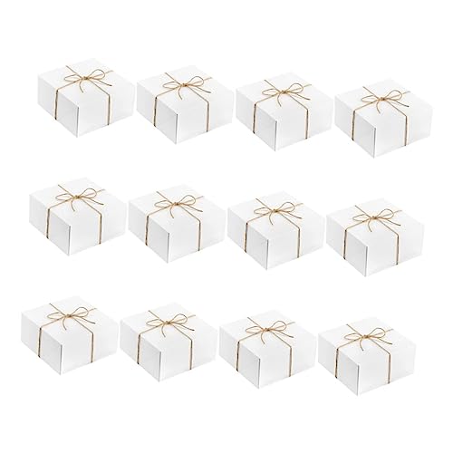 Beavorty 12 Pcs Brown Kraft Paper Boxes Rope for Wrapping Storage Organizer and Dessert Packaging