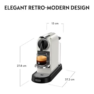 Nespresso Citiz Coffee Machine by De'Longhi for Original Coffee Pods, Italian Inspired Espresso, Quality Coffee, Starter Capsule Set Included, EN167.W, White