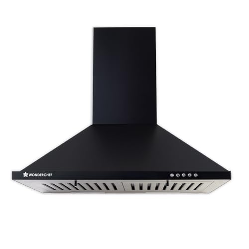 Wonderchef Power Elite Chimney | 60cm |1050 m3/hr| Baffle Filter | 3 Speed Push Button Controls |...