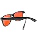 zeroUV Rare Color Tinted Lens Classic Horn Rimmed Sunglasses (Red)