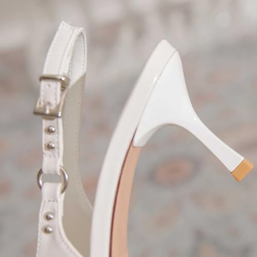 Escarpins à bride blancs à bout pointu parfaits pour vos cérémonies d'été - 7