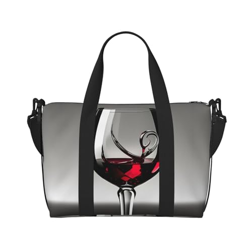 Wine Glass print Travel Duffel Bag,workout duffel bag, overnight shoulder Bag,Weekender Bag for Women Men2