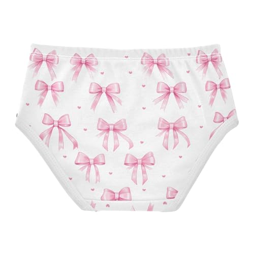 Wusikd Pink Bows 3 Girls' Underwear Cotton Girls Briefs Soft Toddler Underwear 2T2