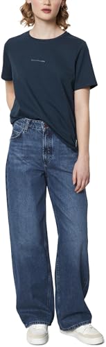 Marc O'Polo Denim Damen T-Shirt aus Bio-Baumwolle Regular Fit, Blau (Navy Teal), XL – Ansicht 5