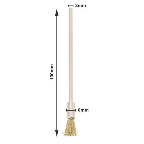 Image of 10pcs 3mm Extended Handle Mini Copper Wire Cleaning Brush Rust Removal Brush Length 100x16mm Suitable for Rotating Drilling Rig Rust Removal and Grinding