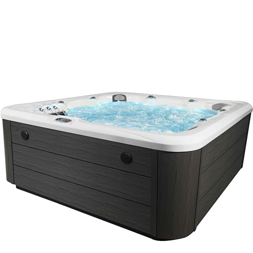 Scenic Outdoor Hot Tub, 6-Person 69-Jet Lounger 4-Pump Spa with Triple Water Columns and Bluetooth Stereo by Essential Hot Tubs