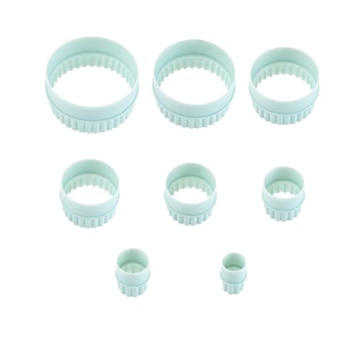F Fityle Taglierina per Biscotti Circle Crinkle Maker da 8 Pezzi, per Uso Domestico, Cottura Fai-da-Te, Prodotti da Forno, taglierina per Torta Fondente, su
