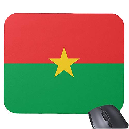 Tapis de souris drapeau du Burkina Faso Tapis de souris Tapis de souris Sous-verre Accessoires de bureau Blanc (240 x 200 x 4 mm) Couleur : Burkina Faso