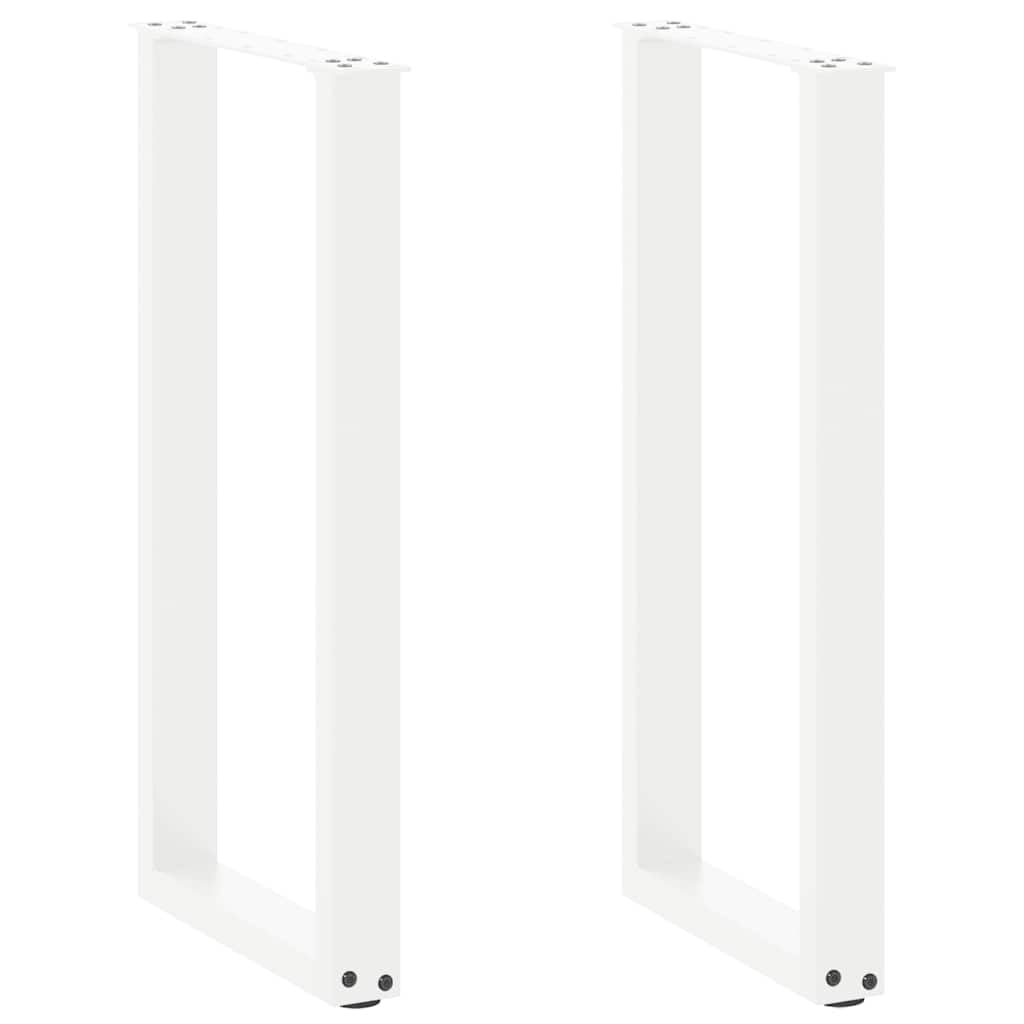 Nogi do stołu konsolowego w kształcie litery U, 2 szt. białe, nogi stołu ze stali malowanej proszkowo, regulacja wysokości z ochraniaczem podłogi, 38 x 72-73 cm, do mebli DIY i montażu