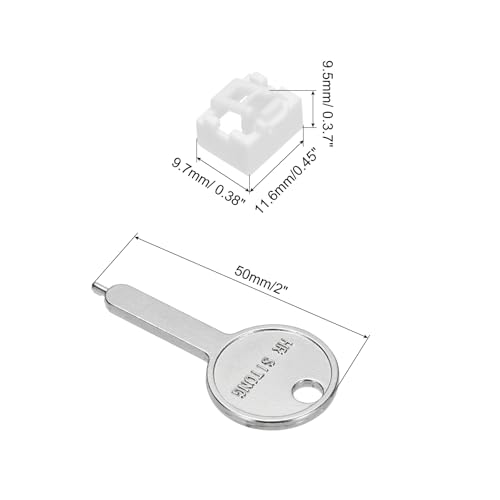 Bloqueadores de puertos RJ45 sourcing map blancos con llave de seguridad codificada de 12 piezas 2