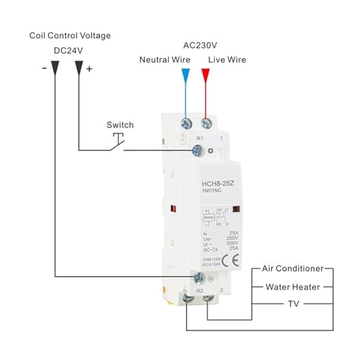 Contactor de CC HCH8s-25 para automatizar la iluminación del hogar 24V 4
