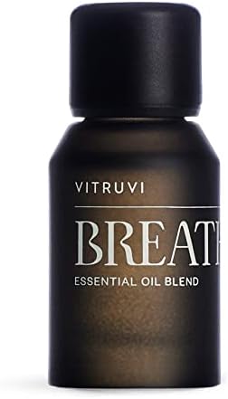 Vitruvi Breathe Minty and Cooling Essential Oil Blend with Peppermint, Cajeput, Eucalyptus, and Tea Tree Oil (0.5 Fl oz)