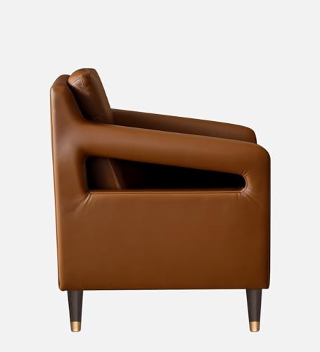 Image of Impact Handicraft Milan Wing Chair for Living Room Bedroom High Back Arm Chair Cushioned Lounge Chair Two Seater Sofa, Luxury Rest Chair Arm Chair Sofa Fabric (Tan)