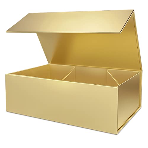 Gold Gift Box 10' x 6' x 3' with Magnetic Closure Lid Gifts Boxe for Presents,Bridesmaid Gifts...