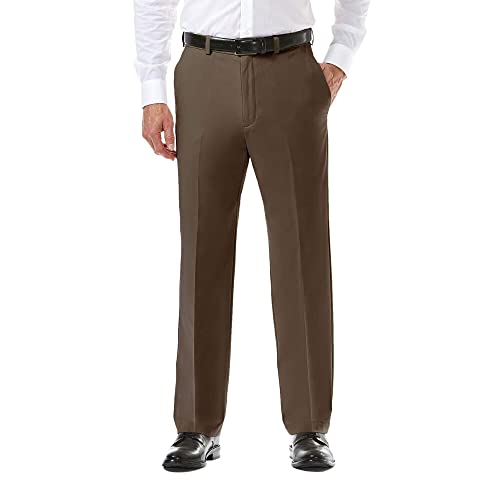 Image of Haggar Men's Cool 18 Pro Classic Fit Flat Front Casual Stretch Performance Golf Pant - Regular and Big & Tall