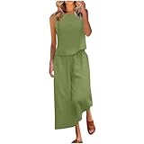 Femmes 2 Pièce Survêtement Ensemble Sportswear Sweat Suit Hoodie Sweats Longues Top + Pantalon Joggers Combishorts De Yoga Sport Combinaisons Survêtement Femme Ensemble de Sport Femme Coton Lin Ensembles Sportswear Eté Casual sans Manches Crop Top et Pantalon Ensemble de Sportwear 2pcs Femme Ensemble de Survêtement Coton et Lin Printemps Chic Chemisier + Pantalon de Joggings Tenue de Sport Décontracté Streetwear Couleur Unie Set Outfit