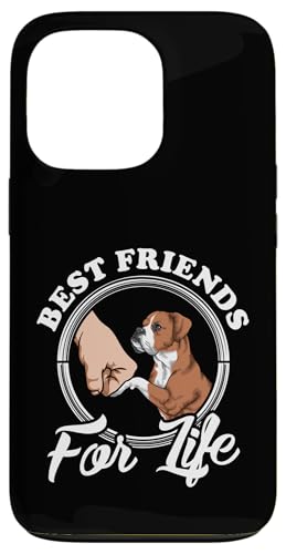Divertido perro bóxer con diseño de «Best Friends» para amantes de los perros boxer Carcasa para iPhone 13 Pro