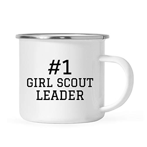 Andaz Press Stainless Steel Campfire Coffee Mug Thank You Gift, Number 1 Girl Scout Leader, 1-Pack, Birthday Gift Ideas Coworker Him Her, Includes Gift Box