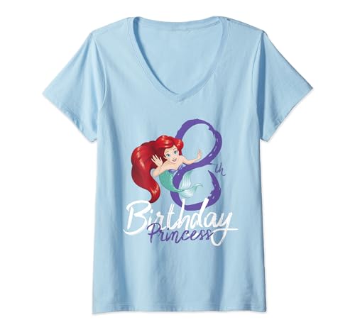 T-shirt Ariel Disney 8 ans pour fille avec col en V ajustable