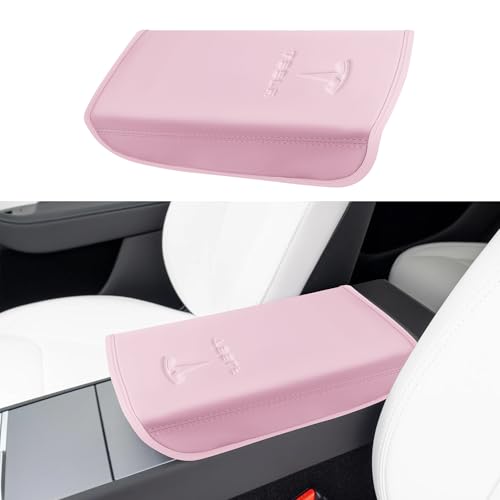 POKUNG Funda de cuero para reposabrazos de consola central diseñada para Tesla Model 3 Highland 2024-2027/Model Y Juniper 2025-2027, accesorios de consola central para Model 3/Y, accesorios interiores