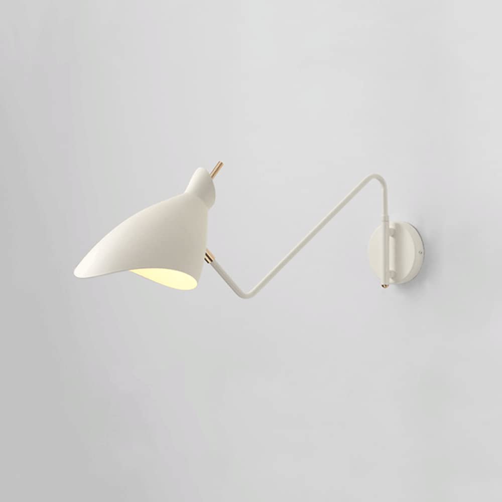 Elksdut E27 Reading Wall Sconces, Modern Adjustable Wall Lights For Bedroom, Swing Arm Wall Lamp With Mounted Light Fixtures & On/Off Switch Reading Light Fixture Bedside Lamp