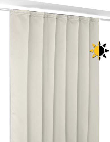 BEAUTEX Verdunkelungsgardine mit Kräuselband U-Band, Blackout Vorhang...