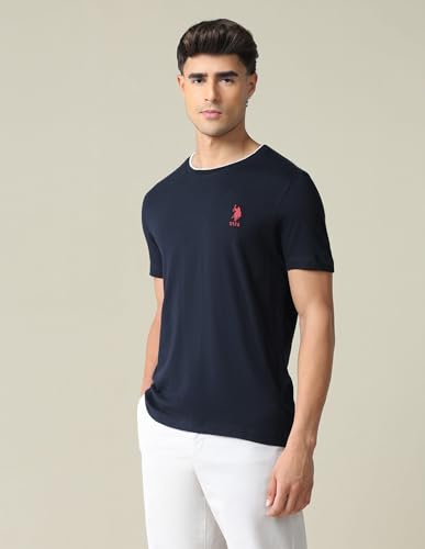 Image of U.S. POLO ASSN. Solid Cotton T-Shirts for Men - Breathable & Comfortable, Half Sleeves Mens Casual T Shirts