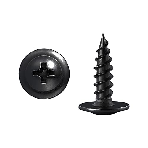 Image of (300 pcs) Wensilon #10x5 /8 inch Black Phillips Truss Head Wood Screws Quick Metal Self Tapping