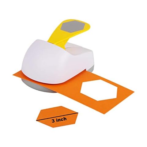 Craft Lever Punch 3 inch Hexagon Punch DIY Handmade Paper Punch (White 3inch Hexagon) Cover