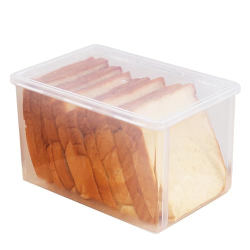 Grimmstr Airtight Bread Storage Containers Reusable Loaf Cake Clear Bread Dispenser Freshest Bread Bin