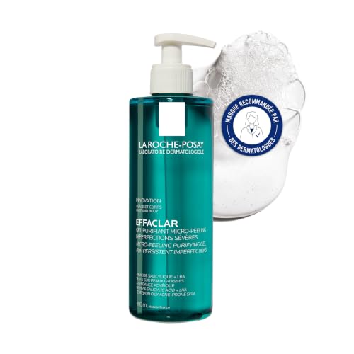La Roche-Posay - Effaclar - Gel Purifiant Micro-Peeling - Gel Nettoyant Visage & Corps Anti-Imperfections - Enrichi en Acide Salicylique et Niacinamide - Peaux grasses, tendance acnéique et sensibles