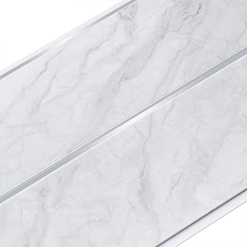 10PCS Gloss PVC Wall Panels 260 x 25 cm Tongue & Groove Interlocking Bathroom Shower Panelling 5mm Waterproof Wall Cladding for Bathroom Kitchen Ceiling & Any Room