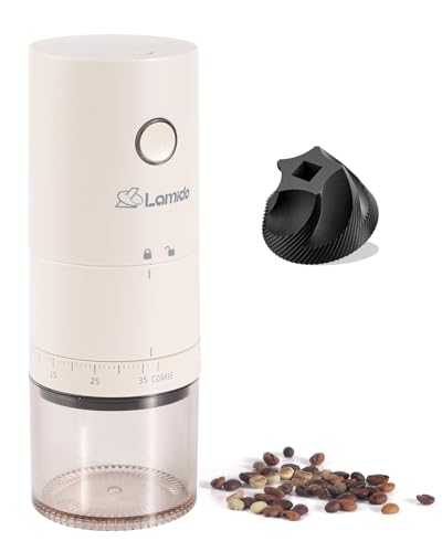 Lamido Portable Electric Coffee Grinder with Ceramic Conical Burr - 38 Adjustable Grind Settings...