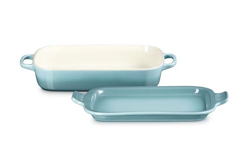 Image of Le Creuset Stoneware Rectangular Dish with Platter Lid, 3 qt., Sea Salt