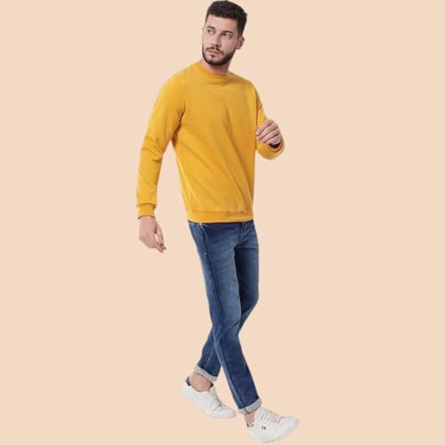 Image of Sweat Shirts for Men | Cotton Fleece Blend Fabric | Round Neck Style with Full Sleeve Sweatshirt for Men