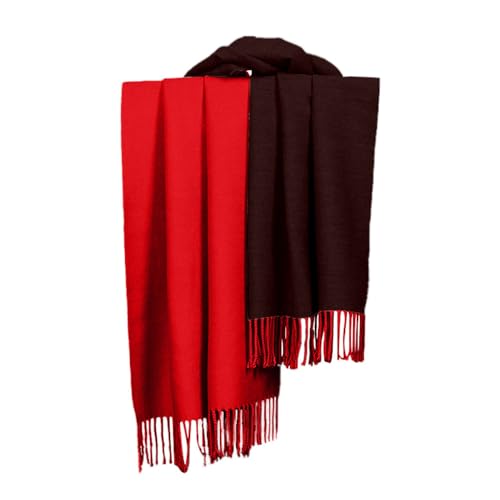 Elegant Scarf for Women Men Super Soft Cashmere Feel Winter Fall Fashion Lightweight Two-sided Solid Cozy Red Black