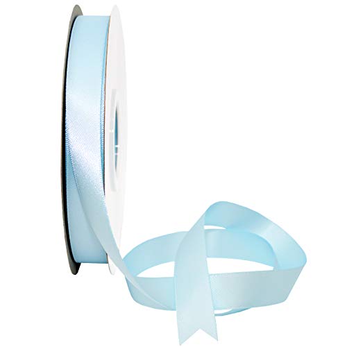 Image of Morex Ribbon 08816 /50-305 Double Face Satin Ribbon, 3 /8 inchx 50 Yd, Light Blue