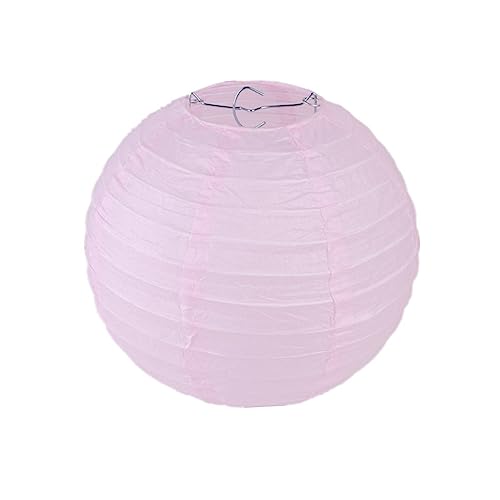 Surwin 4",6",8",10",12",16" Paper Lanterns, 10pcs Chinese Lanterns Biodegradable Paper Lampshades, Colourful Paper Lanterns for Weddings Baby Shower Celebrations Garden Party Decor (4",light pink)
