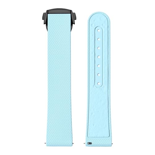 Omega X Swatch MoonSwatch 20mm FKM NCbN[X Y fB[X jo[TpvohANZT[ɑΉ(Light blue-Black)