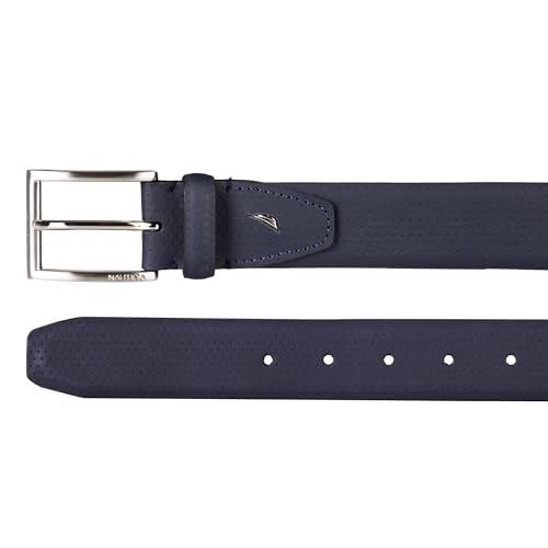 Nautica Mens Double Stitch Dress Leather Belt for Suits and Pants3