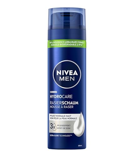 NIVEA MEN HydroCare Rasierschaum (200 ml), Schutz und Pflege für eine sanfte Rasur, hautschonender Rasierschaum für Männer mit Aloe Vera und Panthenol