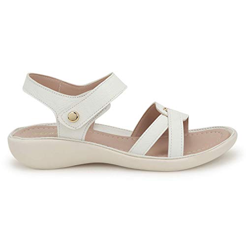 Image of LENSBURY Women Stylish Slippers Flip Flops Cream Flat Slip on Sandals I Stylish and Casual I Comfortable & Lightweight LBFL35