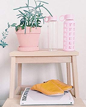 purifyou 40/32/22/12 oz Borosilicate Glass Water Bottles with Volume Markers, Silicone Sleeve, Stainless Steel Lid, Reusable Bottle for Water, Juice, Gym, and Fridge Storage (32oz Set of 6)