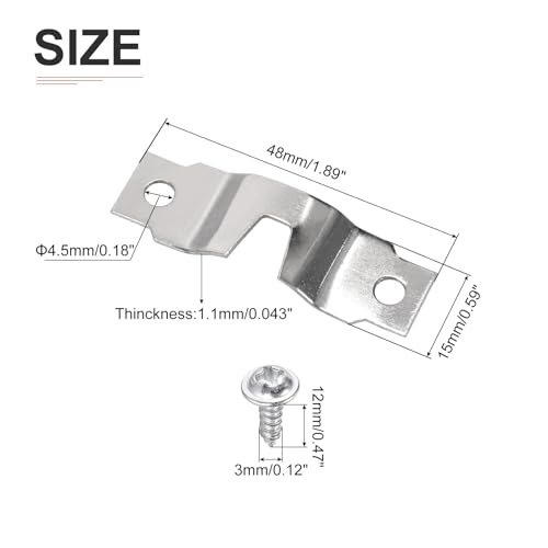 Image of DTGN 48mm x 15mm x 7mm Double Hole Triangle D Ring Picture Frame Hangers - 10Pcs - Good for Hanging Paintings Picture - Frame Hook Photos - Silver Tone