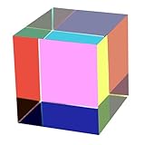 ZhuoChiMall CMY - Cubo di miscelazione di colori, 80 mm, prisma cubo di miscelazione in acrilico, per l'educazione fisica, l'apprendimento e la decorazione della scrivania dell'ufficio, giocattoli