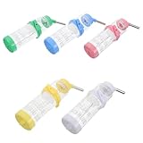 Hohopeti Dispensador de Agua para Mascotas 250 Ml 5 Piezas Botella Antigoteo para Hámsteres Conejos Chinchillas Cobayas Resistente a Mordeduras Colores Surtidos para Jaulas y Acuarios