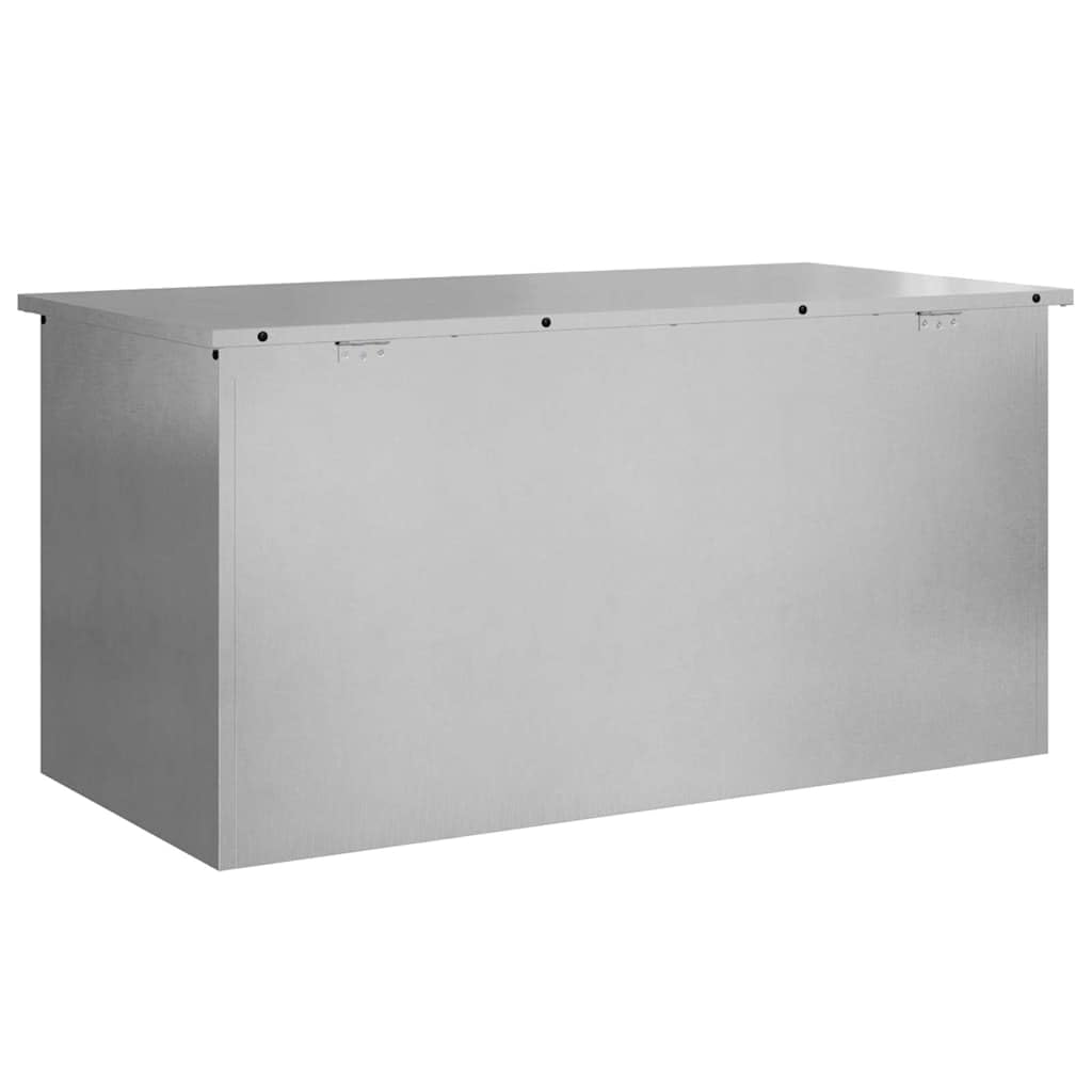 Scatola di Stoccaggio Esterno Argento 100 x 50,5 x 50 cm,Casa e Giardino,Immagazzinamento e organizzazione,Contenitori per Oggetti Domestici,18.5kg-874564