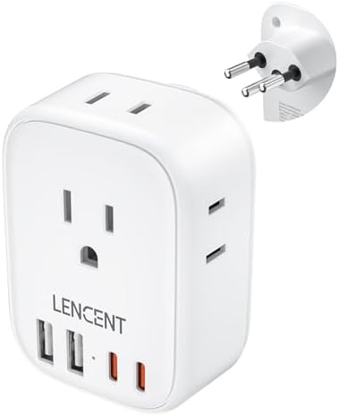 LENCENT Switzerland Travel Plug Adapter, Swiss Power Adaptor with...