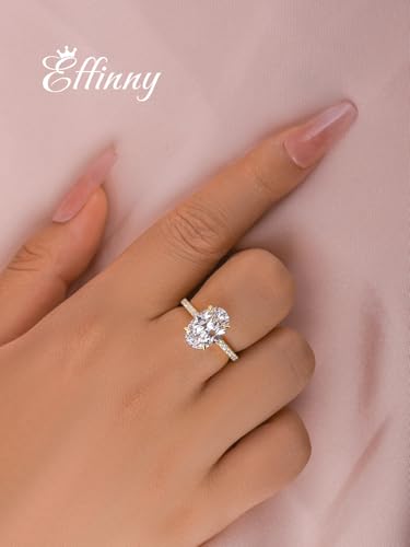 3.5ct Elongated Oval Cut Engagement Ring,No Tarnish Yellow Gold Plated 925 Sterling Silver Simulated Diamond Promise Ring4
