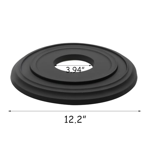 Image of HEVSTIL Black Ceiling Medallion 12 inchOD x 3.94 inchID, PU Light Fixture Cover | PU material, black finish, 12 inch OD, 3.94 inch ID, lightweight, easy install, for chandeliers, ceiling fans, modern decor